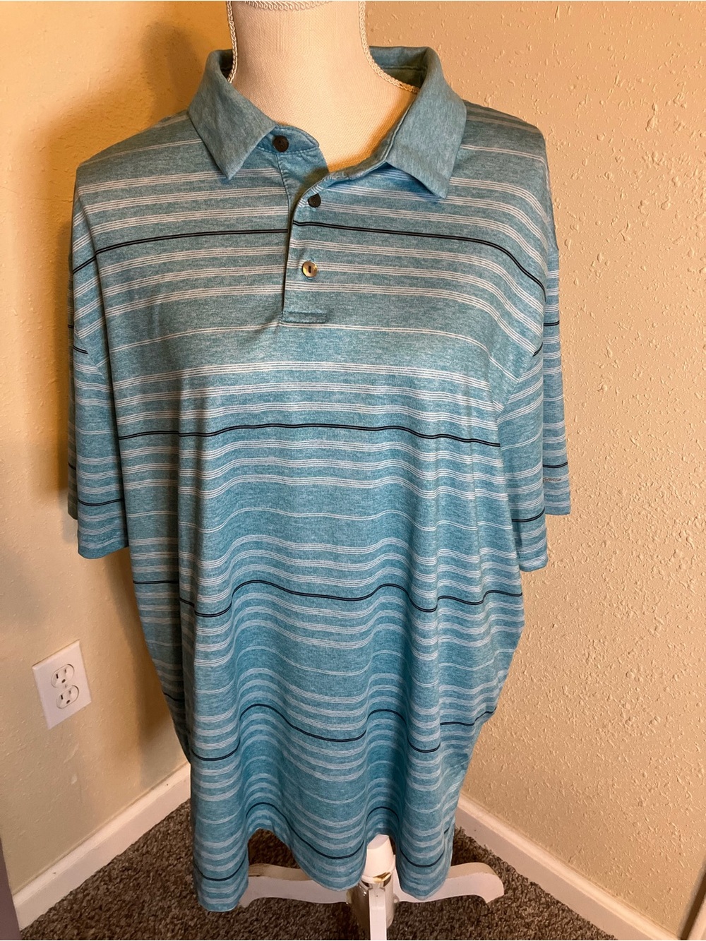 Hogan Teal Striped Polo Shirt size XL